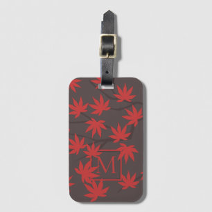 Étiquette À Bagage Monogramme Moderne Feuille d'Érable