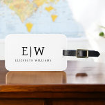 Étiquette À Bagage Monogramme moderne minimaliste noir et blanc<br><div class="desc">Découvrez notre collection minimaliste moderne de monogrammes noirs et blancs : Faites preuve de simplicité et de sophistication grâce à nos designs minimalistes, conçus pour élever votre style sans effort. Réalisée avec un oeil attentif pour l'esthétique moderne, cette collection présente des motifs noirs et blancs épurés accentués par des monogrammes...</div>