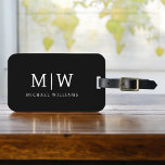 Étiquette À Bagage Monogramme moderne minimaliste noir et blanc<br><div class="desc">Découvrez notre collection minimaliste moderne de monogrammes noirs et blancs : Faites preuve de simplicité et de sophistication grâce à nos designs minimalistes, conçus pour élever votre style sans effort. Réalisée avec un oeil attentif pour l'esthétique moderne, cette collection présente des motifs noirs et blancs épurés accentués par des monogrammes...</div>