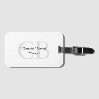 Étiquette À Bagage Monogramme moderne professionnel minimaliste créat