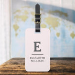 Étiquette À Bagage Monogramme moderne rose pâle<br><div class="desc">Améliorez votre expérience de voyage avec notre étiquette de bagages Monogramme minimaliste classique élégant et moderne. Cet accessoire méticuleusement conçu allie élégance intemporelle et minimalisme contemporain, assurant à vos bagages un caractère sophistiqué. Réalisée avec précision et attention au détail, cette étiquette à bagages est plus qu'un simple article pratique, c'est...</div>