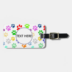 Étiquette À Bagage Monogramme Motif de pattes pour animaux de compagn