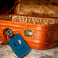 Monogramme O cobalt aquarelle fleur Bagage Balise