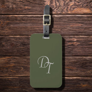 Étiquette À Bagage Monogramme - Olive