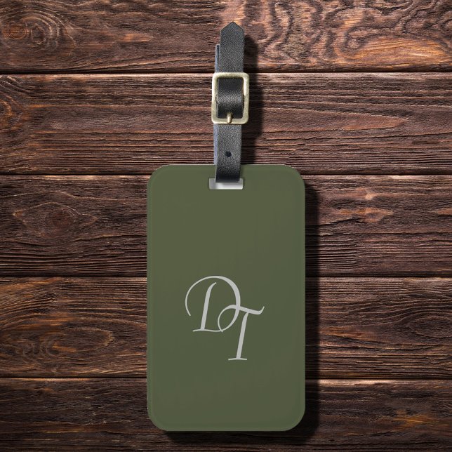 Étiquette À Bagage Monogramme - Olive (Créateur téléchargé)