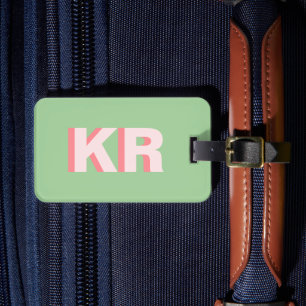 Étiquette À Bagage Monogramme ombré de lettres majuscules tendance ve