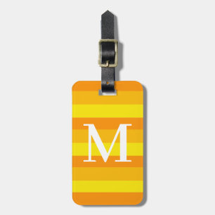 Étiquette À Bagage Monogramme Orange Tritone triés