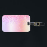 Étiquette À Bagage Monogramme Pailleté Rose Gold Arc-en-ciel Pastel V<br><div class="desc">Arc-en-ciel Pastel - Or, Rose Blush Faux Feuille Métal Brillant Paillettes Métal Brossé Monogramme Nom et Initiale Sac ou Étiquette de Bagage. C'est le cadeau idéal pour un anniversaire sweet 16, un mariage, une douche de mariée, un anniversaire, une baby shower ou une soirée d'enterrement de vie de jeune fille...</div>