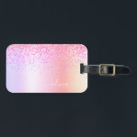 Étiquette À Bagage Monogramme Pailleté Rose Gold Arc-en-Ciel Pastel V<br><div class="desc">Arc-en-Ciel Pastel - Or, Rose Pâle Faux Feuille Métalisé Pailleté Brillance Métal Brossé Monogramme Nom et Initiale Sac ou Étiquette de Bagage. C'est le cadeau idéal pour un anniversaire sweet 16, un mariage, une douche de mariée, un anniversaire de mariage, une baby shower ou une soirée d'enterrement de vie de...</div>