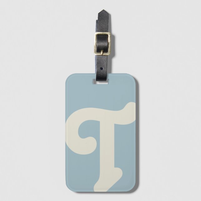 Étiquette À Bagage Monogramme personnalisé - bleu initial (Devant Vertical)