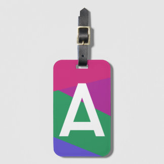 Étiquette À Bagage Monogramme personnalisé bloc de couleur rétro