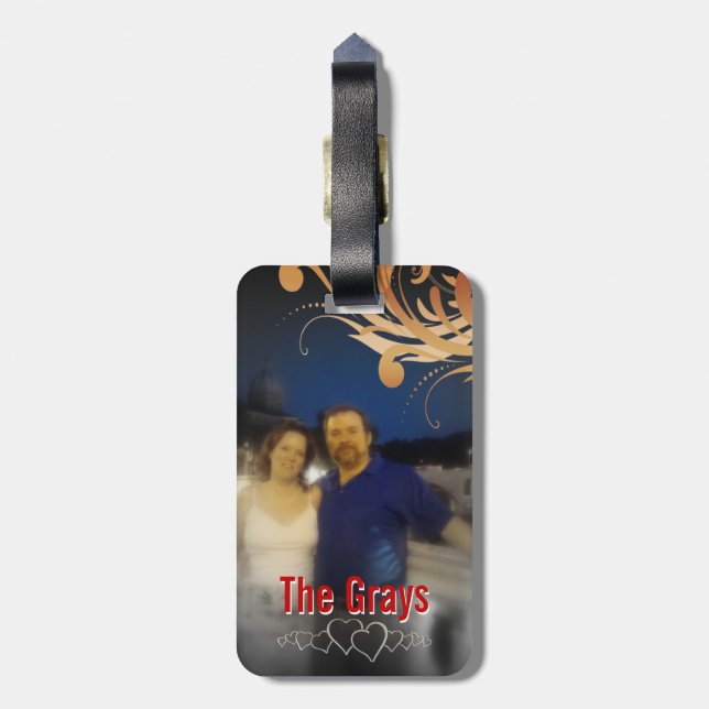 Étiquette À Bagage Monogramme personnalisé de croisière de lune de (Dos Vertical)