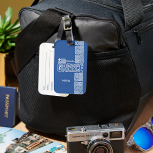 Étiquette À Bagage monogramme personnalisé en Grèce