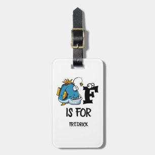 Étiquette À Bagage monogramme personnalisé F est pour l'illustration 