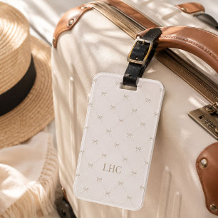 Étiquette À Bagage Monogramme personnalisé Héritage Nœud Élégant Coqu