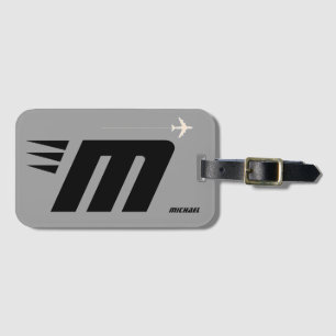 Étiquette À Bagage monogramme personnalisé initial et personnalisé