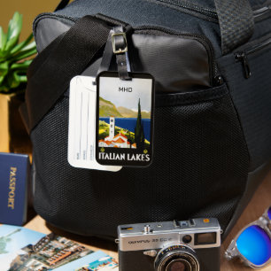 Étiquette À Bagage Monogramme personnalisé Lacs italiens