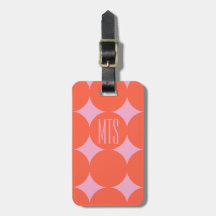 Monogramme personnalisé Moderne Point, Orange pers