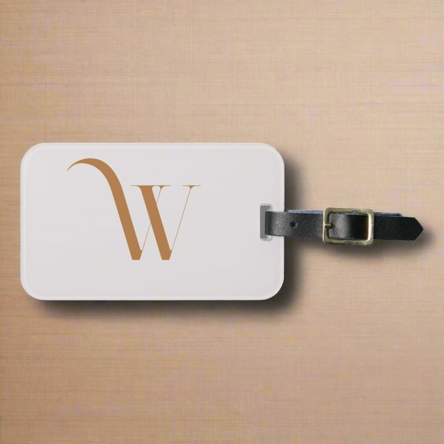 Étiquette À Bagage Monogramme personnalisé Nom initial Typographie Br (Créateur téléchargé)