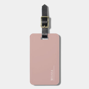 Étiquette À Bagage monogramme personnalisé, rose vif moderne