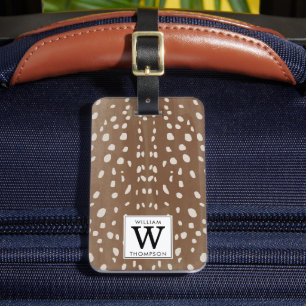 Étiquette À Bagage Monogramme Poster de animal de cerfs de bébés