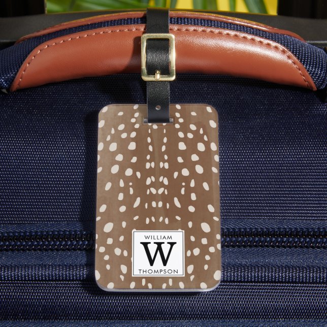 Étiquette À Bagage Monogramme Poster de animal de cerfs de bébés (Insitu Rectoal 2)