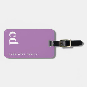 Étiquette À Bagage Monogramme pourpre