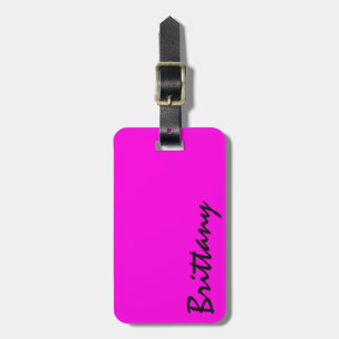 Étiquette À Bagage Monogramme pourpre et noir au néon lumineux à la