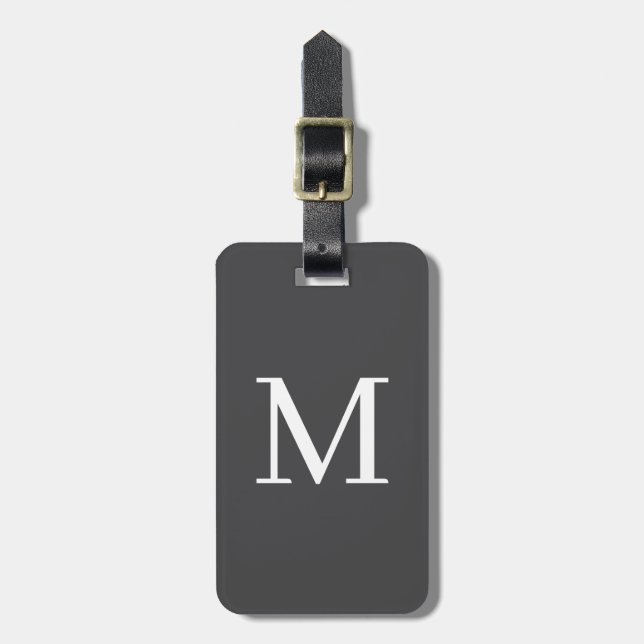 Étiquette À Bagage Monogramme Préparatoire Lettre Initiale Personnali (Devant Vertical)