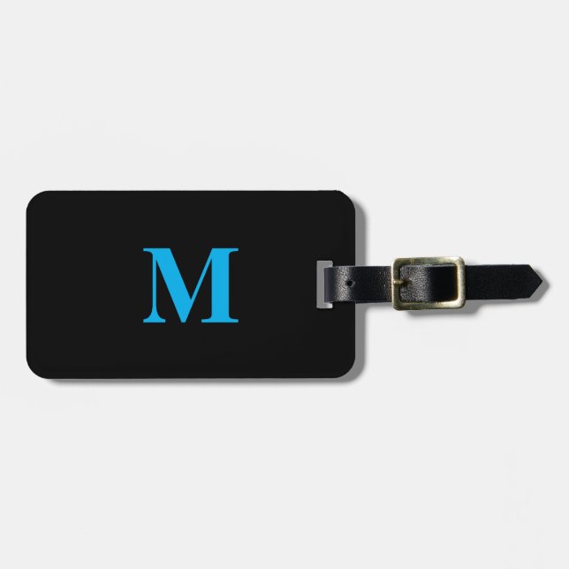 Étiquette À Bagage Monogramme Prime cadeau initial Nom personnalisé B (Devant horizontal)