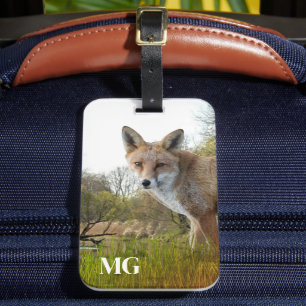 Étiquette À Bagage  Monogramme Renard Rouge Faune et Nature