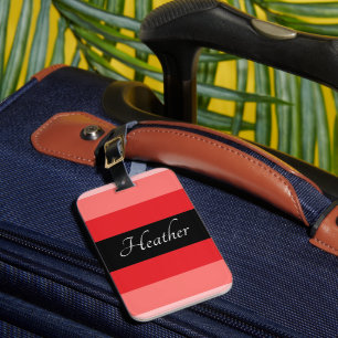 Étiquette À Bagage Monogramme rose et noir