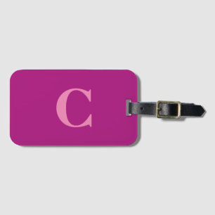 Étiquette À Bagage Monogramme rose violet coloré initial Favoriser ca