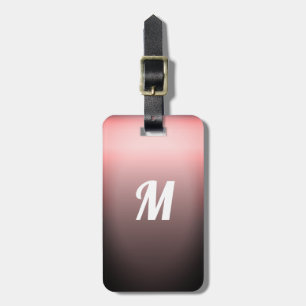 Étiquette À Bagage Monogramme rouge élégant simple d'Ombre de sangria
