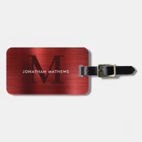 Monogramme rouge métallique brossé moderne