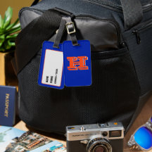 Monogramme scolaire universitaire bleu royal et or