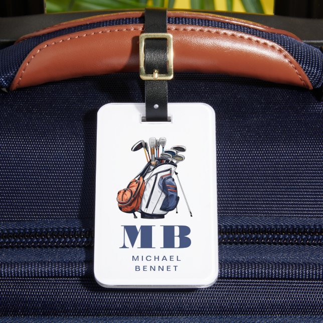 Étiquette À Bagage Monogramme Sport Modern Golfer (Insitu Rectoal 2)