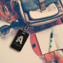 Monogramme Une lettre en bois Fleur rouge Bagage B