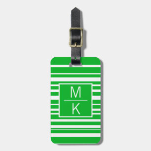 Étiquette À Bagage Monogramme Vert Carré GL non trié