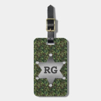 Monogramme vert d'insigne de shérif de motif de
