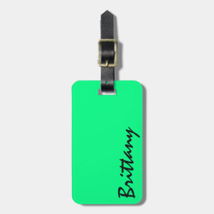 Étiquette À Bagage Monogramme vert et noir au néon lumineux à la mode