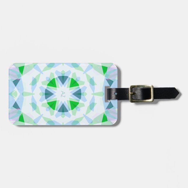 Étiquette À Bagage Monogramme Vert Joli Bleu Magic Star Girl (Devant horizontal)