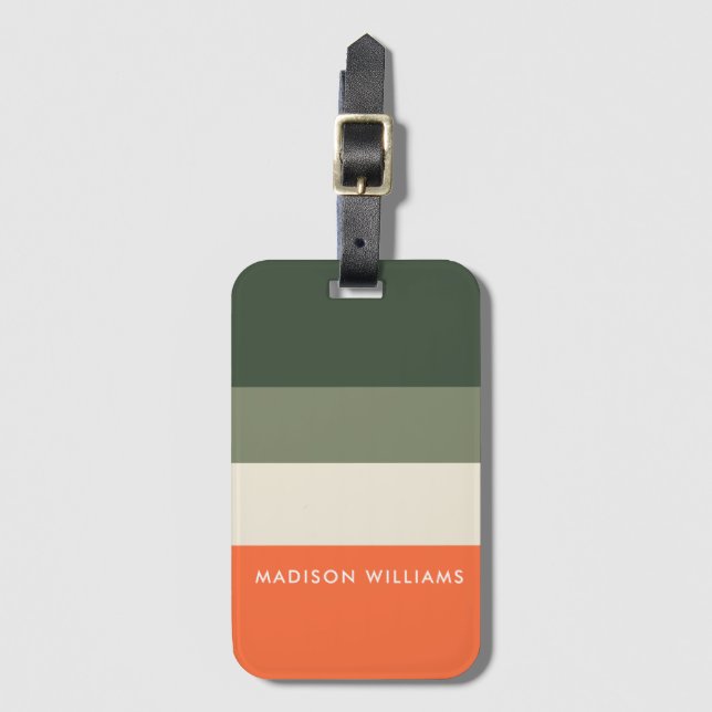 Étiquette À Bagage monogrammed, nom, (Devant Vertical)