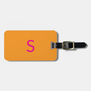 Étiquette À Bagage Monogrammes Citrouille Orange Hot rose Fall Cadeau