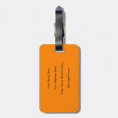 Étiquette À Bagage Monogrammes Nom Orange Cadeau Personnalisé Style (Dos Vertical)