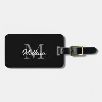 Monogrammes Nom personnalisé Noir Blanc Moyenne Mi