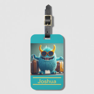 Étiquette À Bagage Monstre Mignon Personnalisé avec Nom Personnalisé 