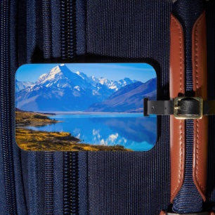 Étiquette À Bagage Mont Cook surplombant le lac Pukaki, NZ