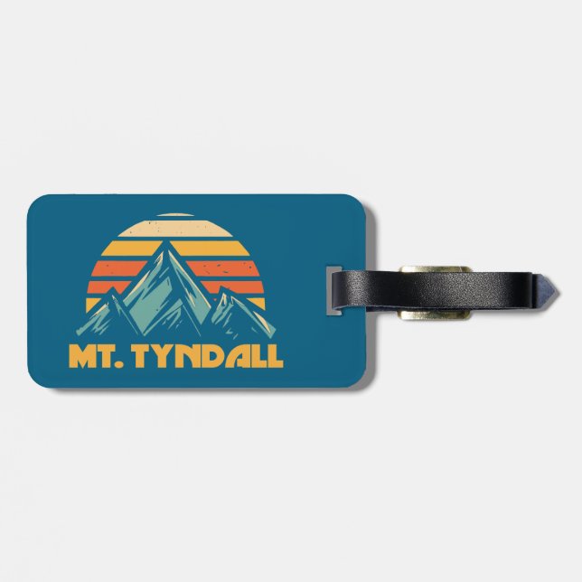 Étiquette À Bagage Mont Tyndall California Retro Turquoise (Dos horizontal)