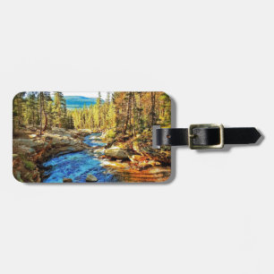 Étiquette À Bagage Montagne, scène 05 de nature de rivière